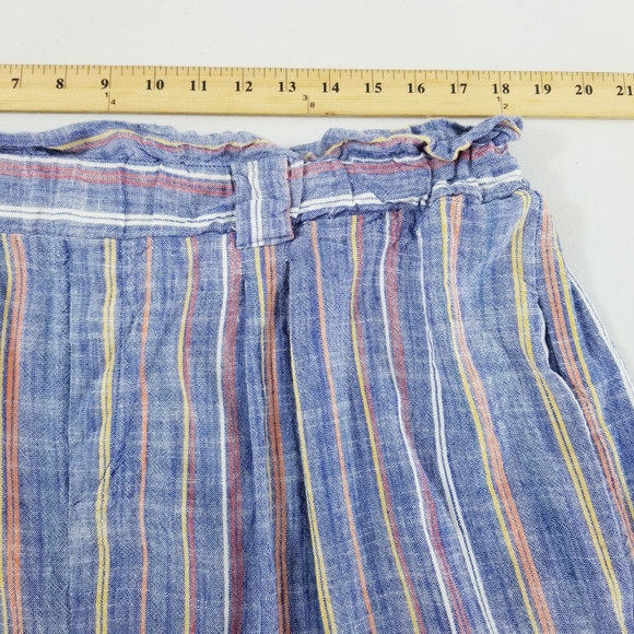 Lili Sport Striped Linen Blend Shorts Pants Plus Size 3X - Picture 6 of 14